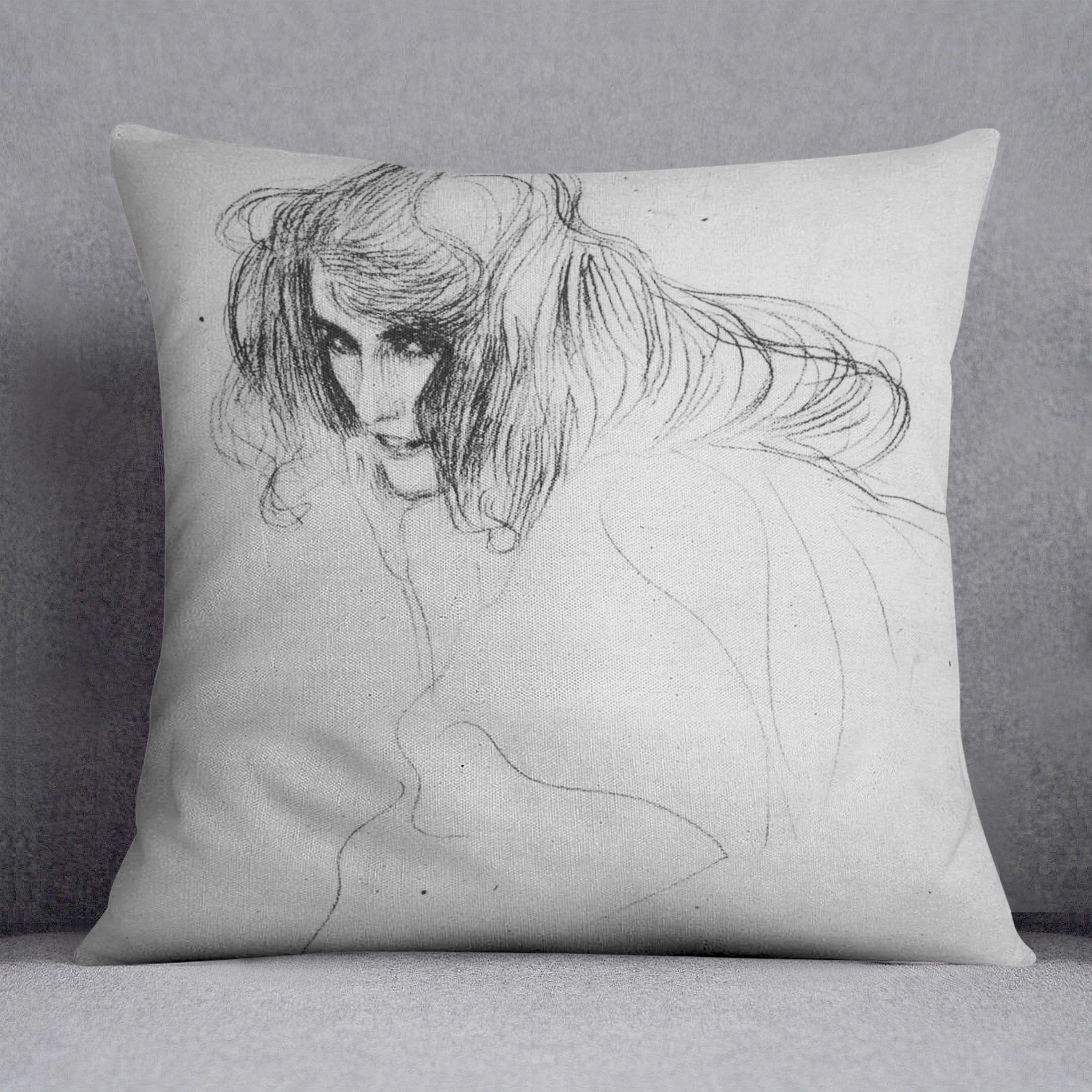 Womans head in three quarters profile by Klimt Throw Pillow