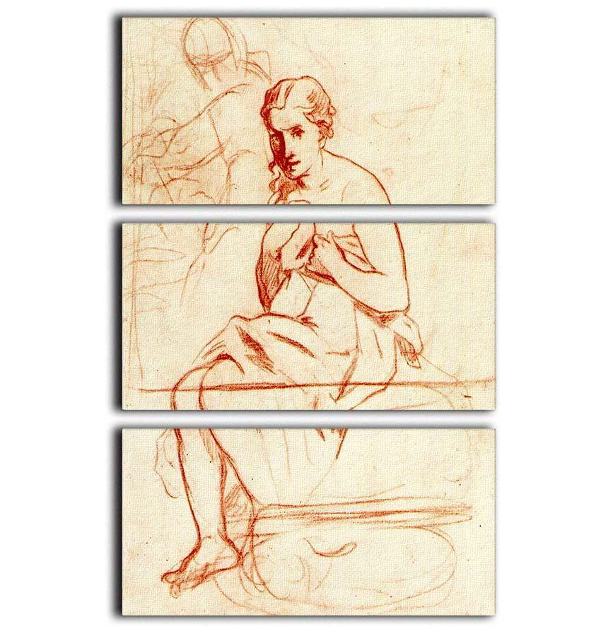 Women at the Toilet by Manet 3 Split Panel Canvas Print - Canvas Art Rocks - 1
