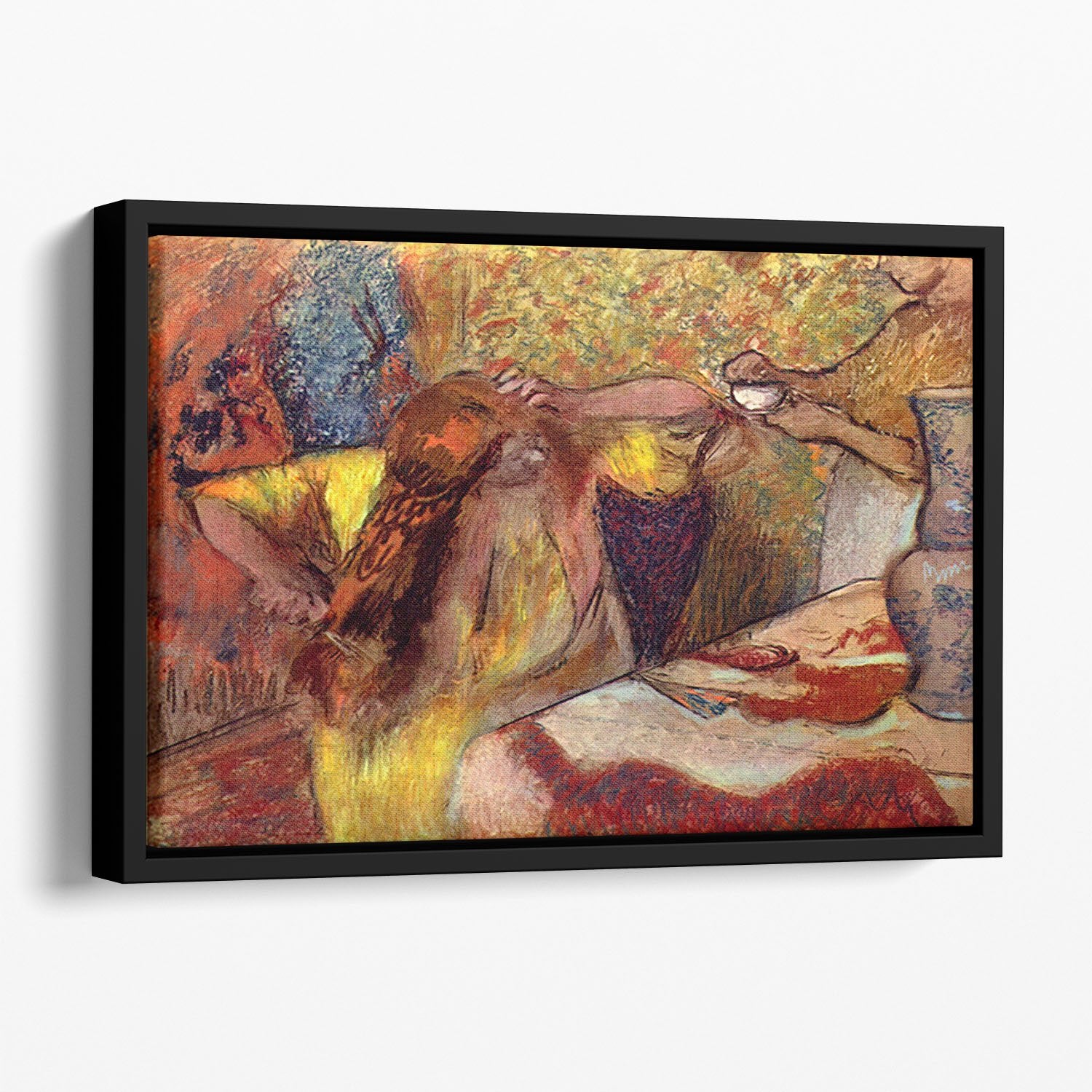 Women at the toilet 1 by Degas Floating Framed Canvas