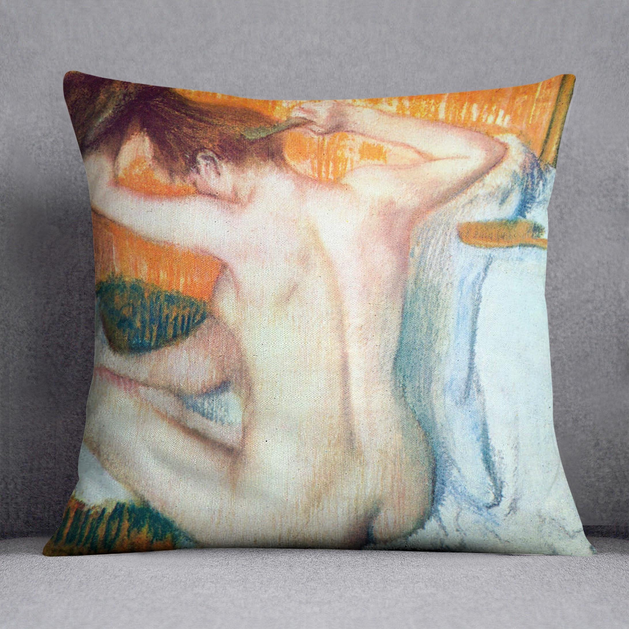 Women at the toilet 2 by Degas Cushion