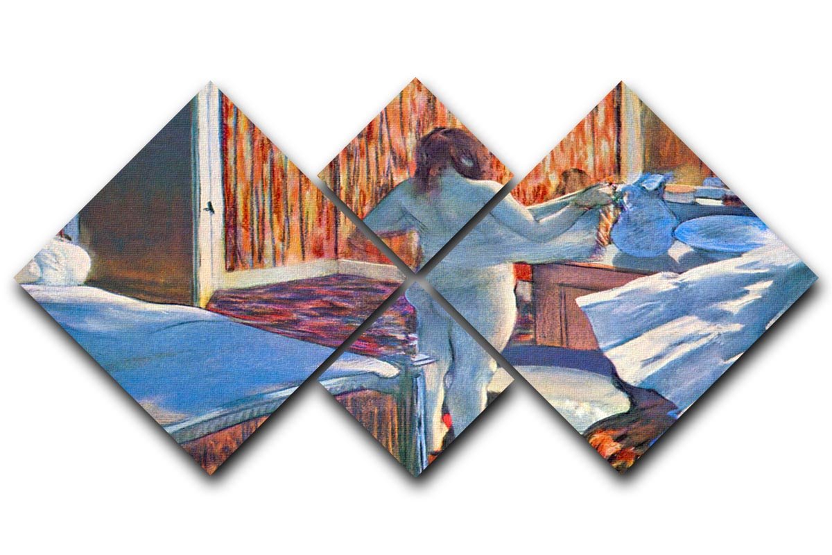 Women at the toilet 3 by Degas 4 Square Multi Panel Canvas - Canvas Art Rocks - 1