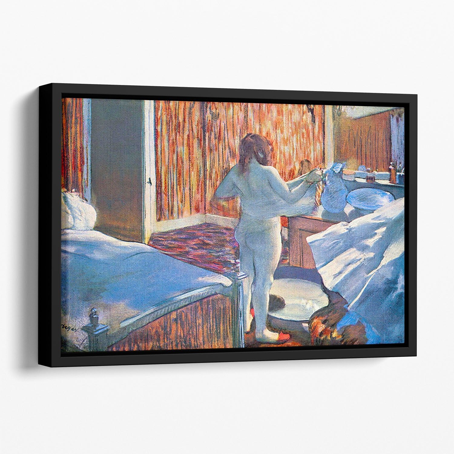 Women at the toilet 3 by Degas Floating Framed Canvas