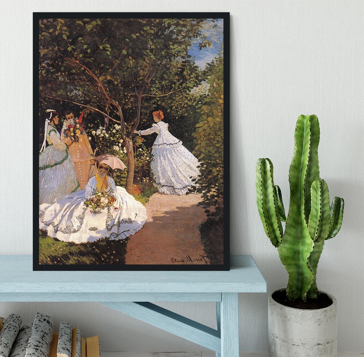 Women in the Garden by Monet Framed Print - Canvas Art Rocks - 2