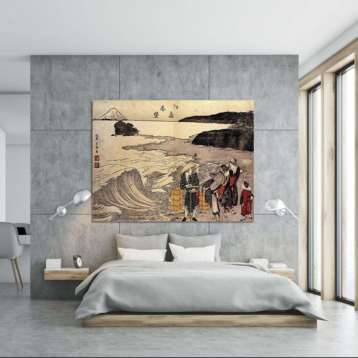 Women on the beach of Enoshima by Hokusai Canvas Print or Poster - Canvas Art Rocks - 5