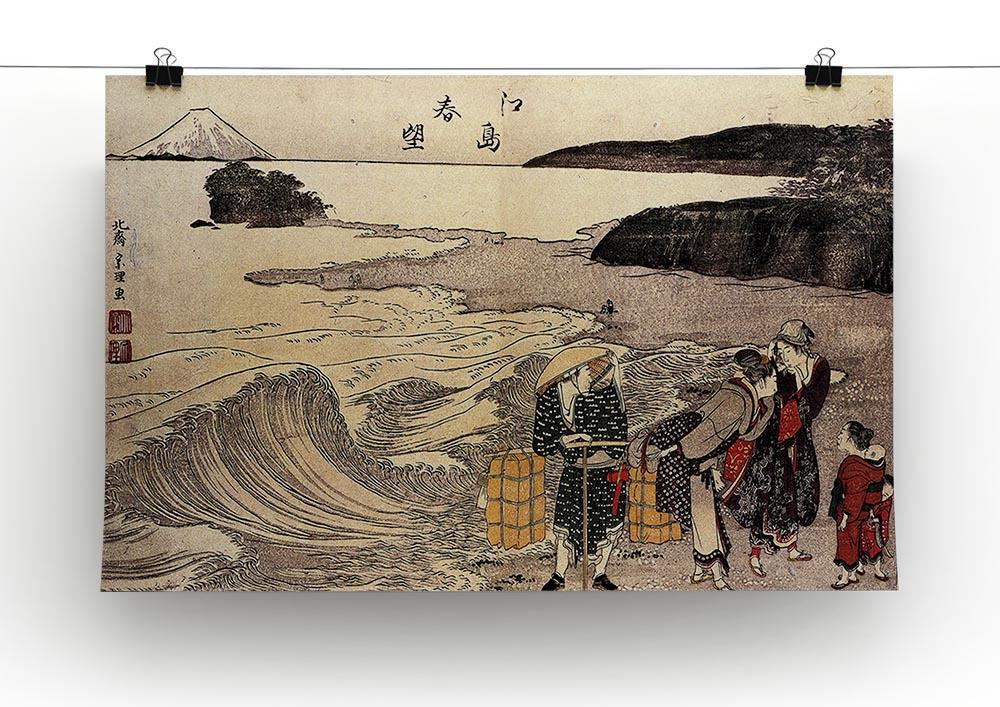 Women on the beach of Enoshima by Hokusai Canvas Print or Poster - Canvas Art Rocks - 2