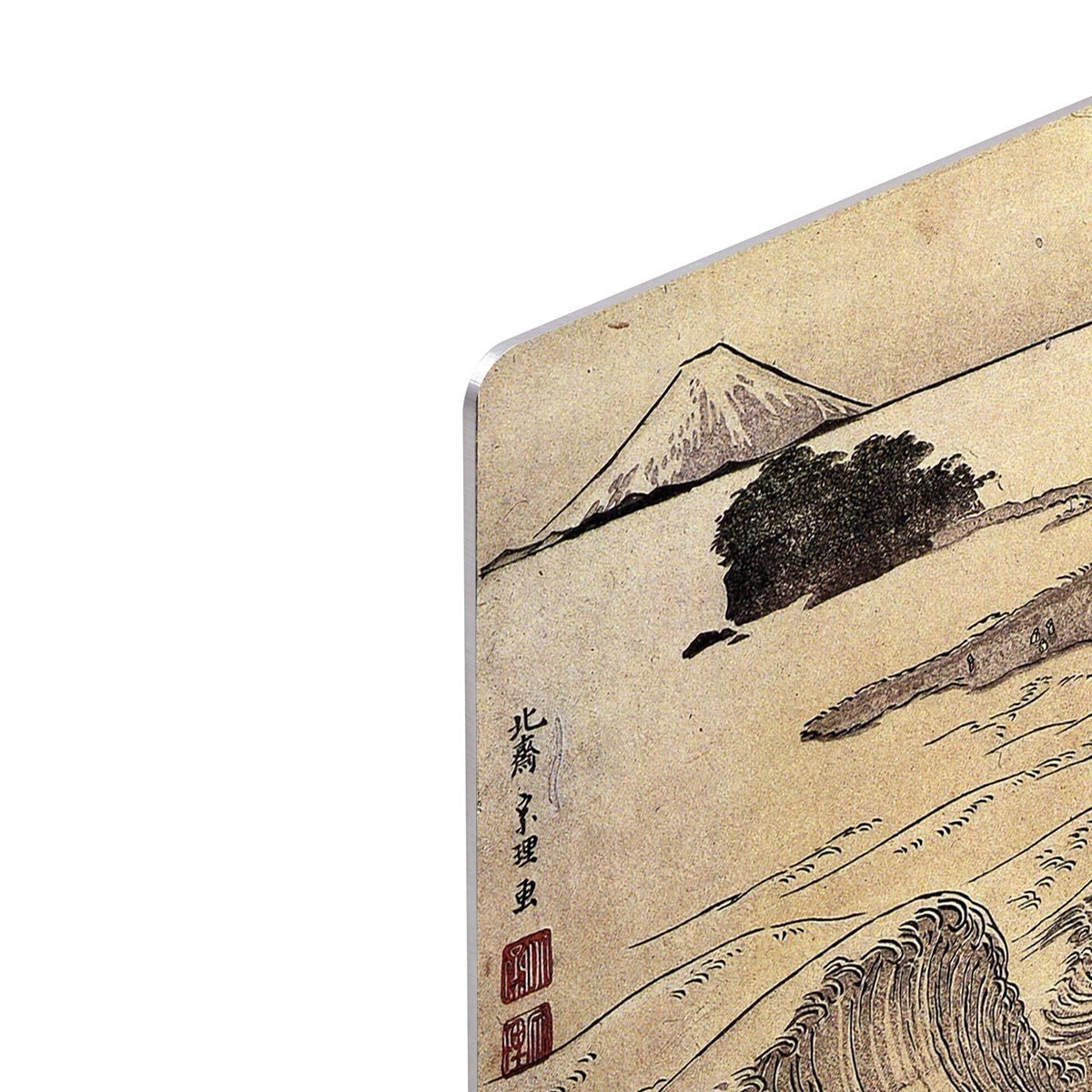 Women on the beach of Enoshima by Hokusai HD Metal Print