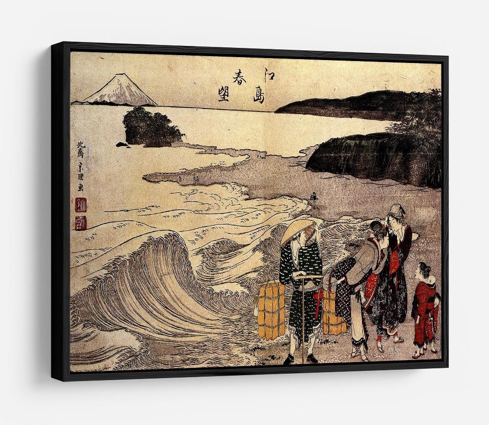 Women on the beach of Enoshima by Hokusai HD Metal Print