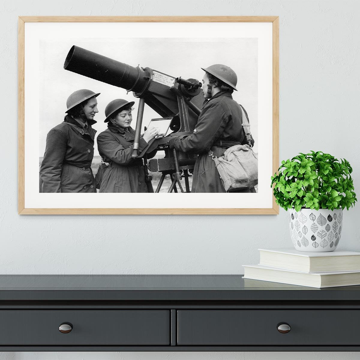 Women soldiers take aim WW2 Framed Print - Canvas Art Rocks - 3