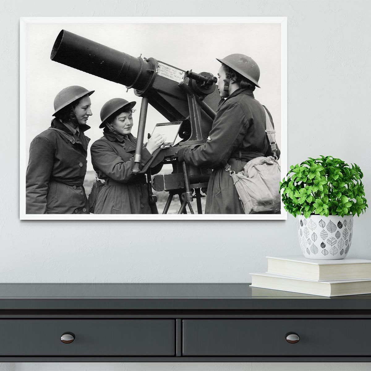 Women soldiers take aim WW2 Framed Print - Canvas Art Rocks -6