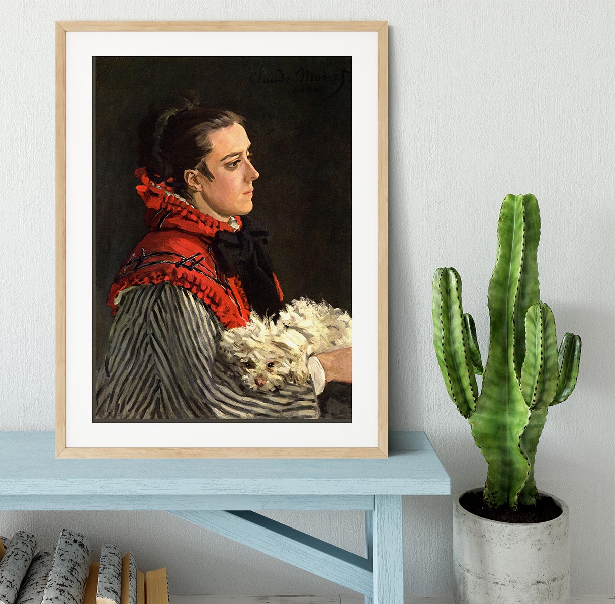 Women with Dog by Monet Framed Print - Canvas Art Rocks - 3