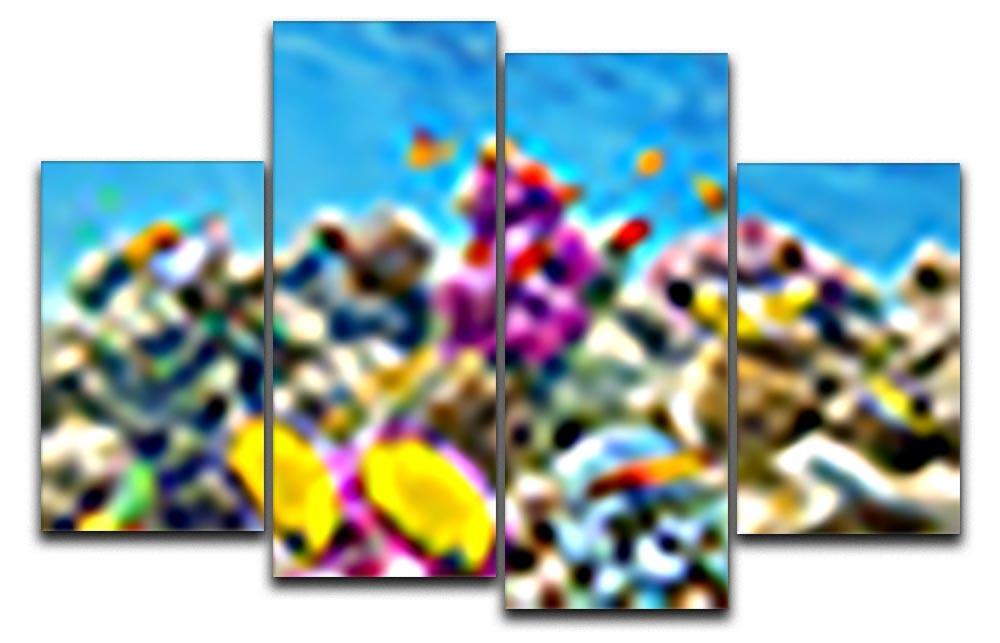 Wonderful and beautiful underwater 4 Split Panel Canvas  - Canvas Art Rocks - 1