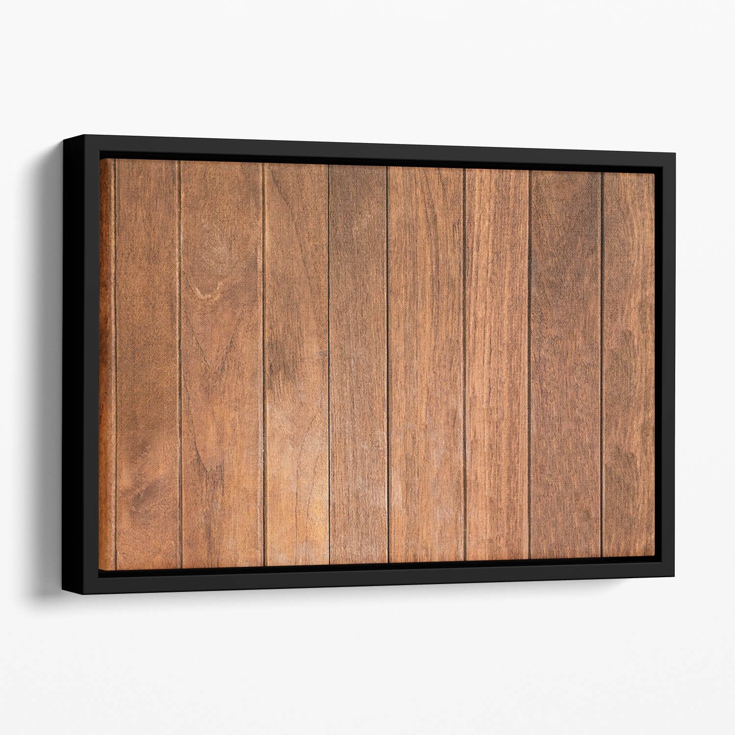 Wood arraged vertical pattern Floating Framed Canvas