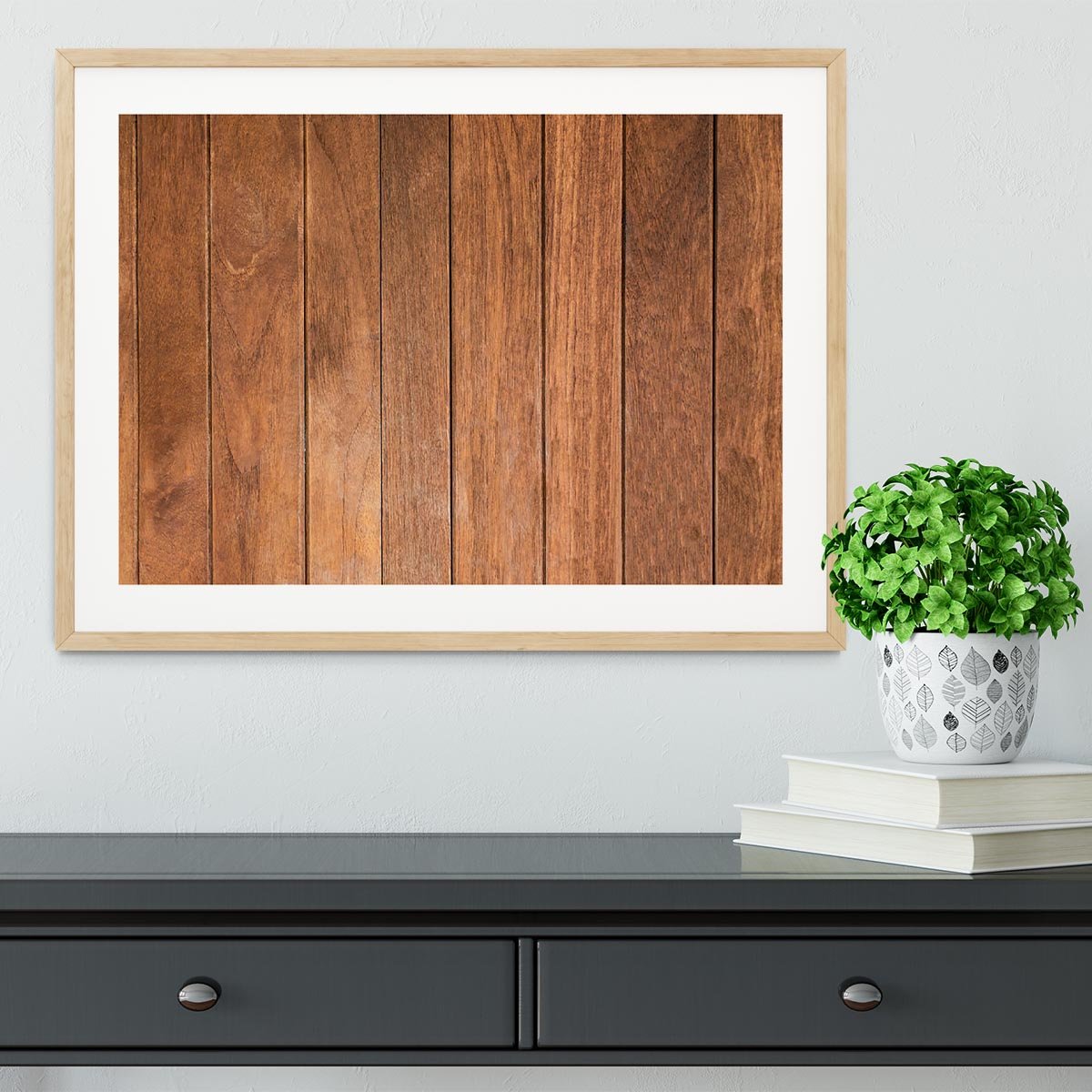 Wood arraged vertical pattern Framed Print - Canvas Art Rocks - 3
