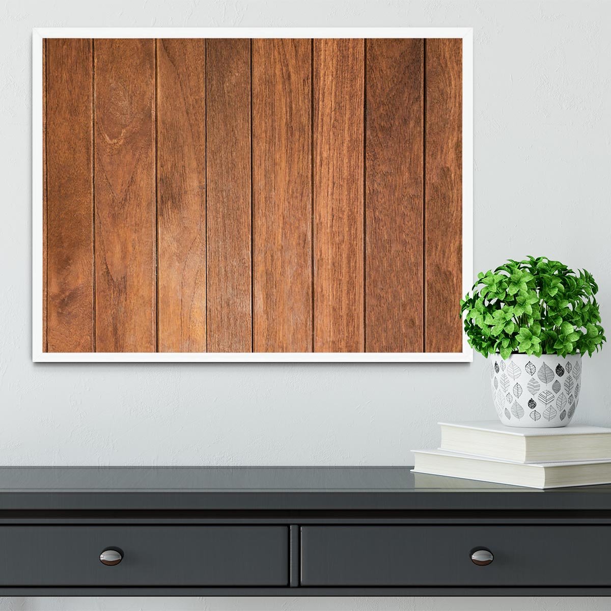 Wood arraged vertical pattern Framed Print - Canvas Art Rocks -6