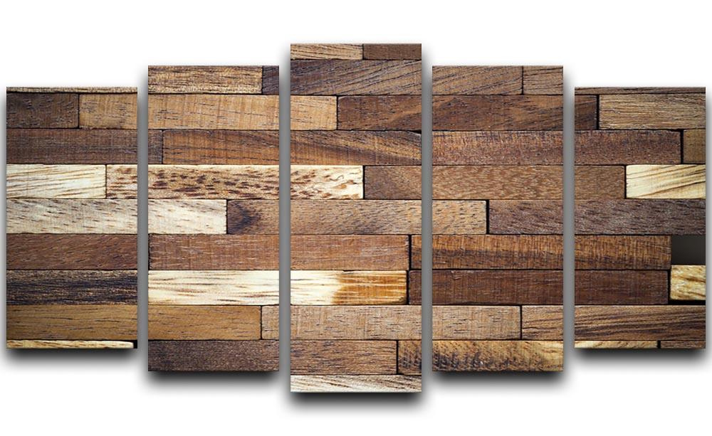 Wooden bars parquet 5 Split Panel Canvas - Canvas Art Rocks - 1