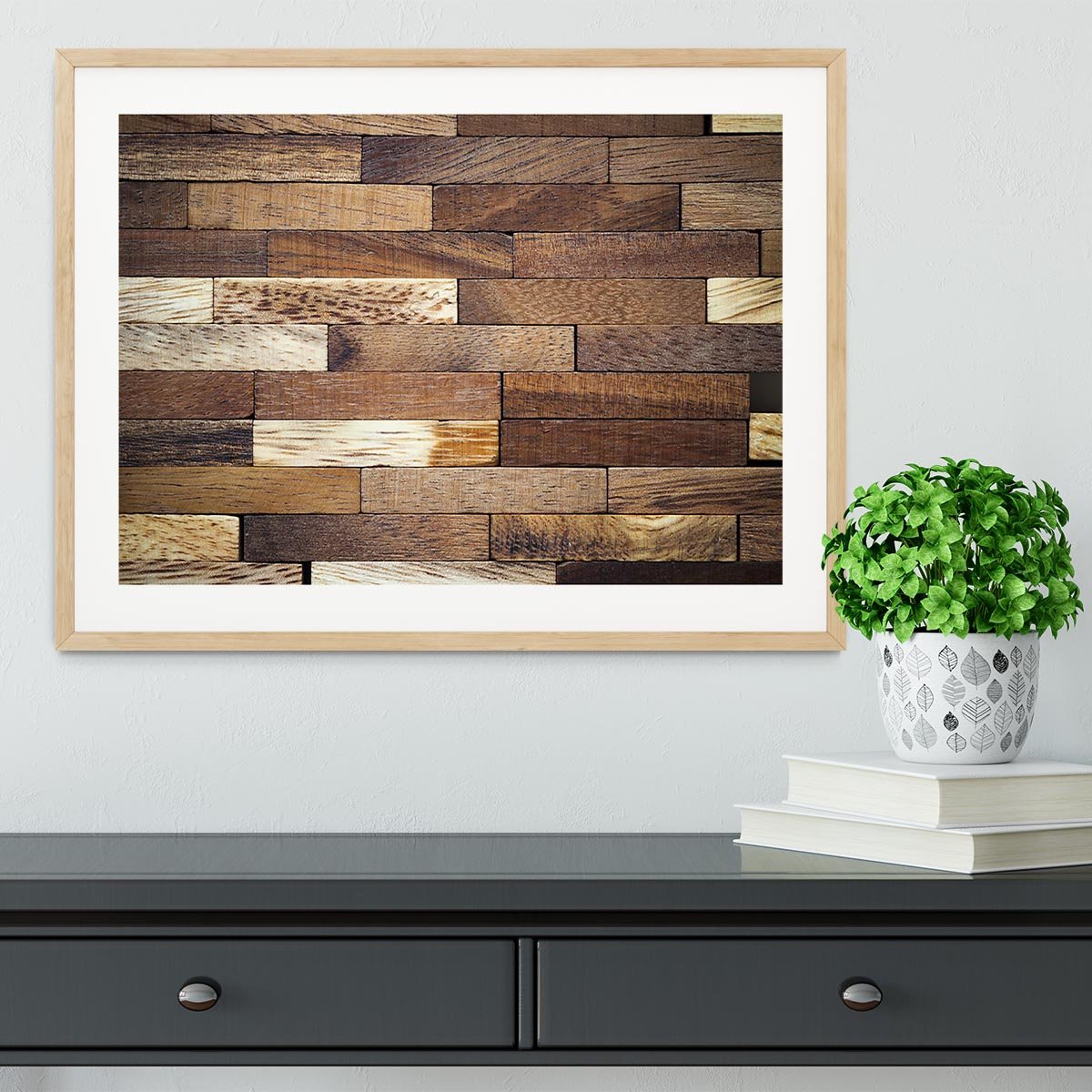 Wooden bars parquet Framed Print - Canvas Art Rocks - 3