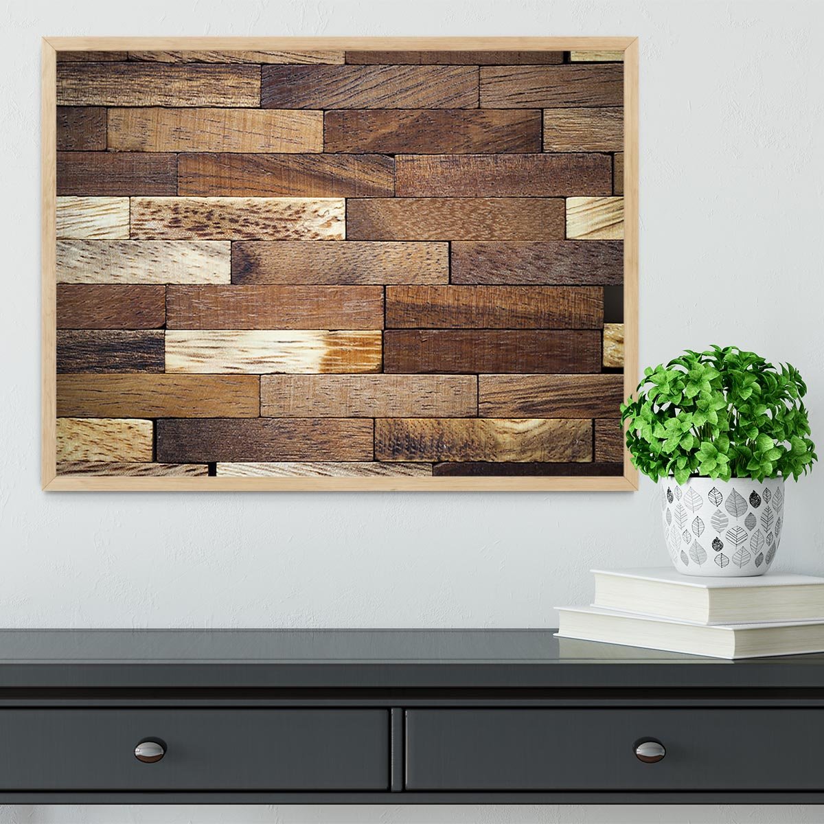 Wooden bars parquet Framed Print - Canvas Art Rocks - 4