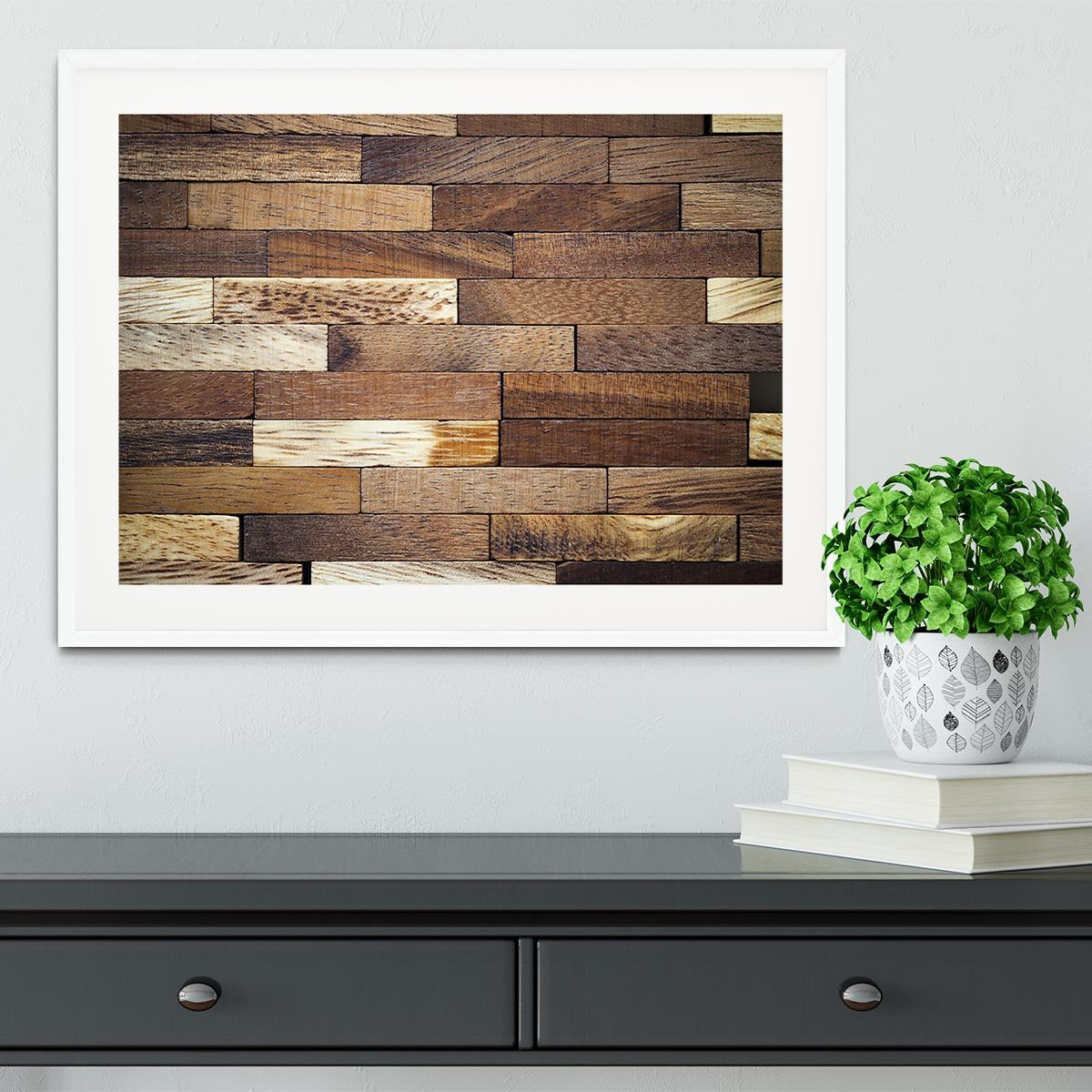 Wooden bars parquet Framed Print - Canvas Art Rocks - 5