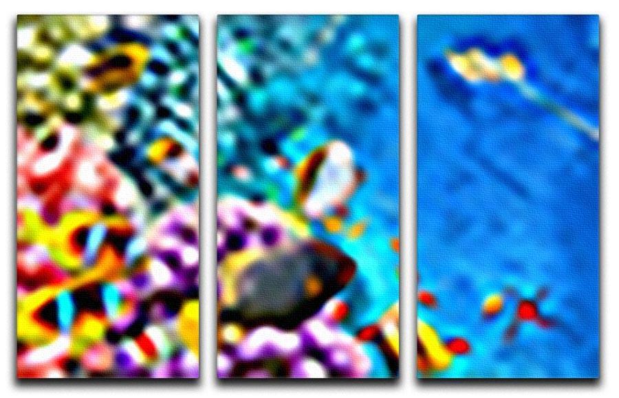 World with corals and tropical fish 3 Split Panel Canvas Print - Canvas Art Rocks - 1