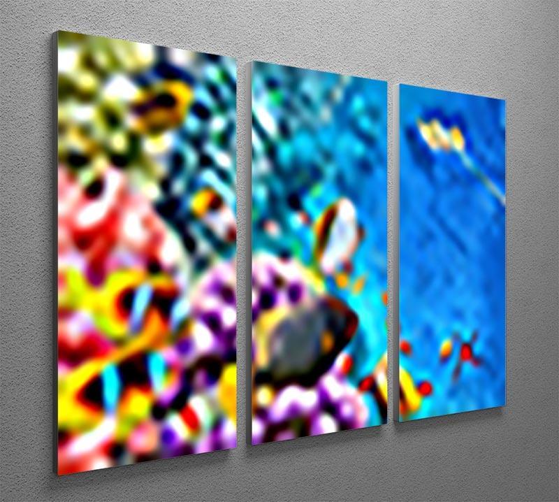 World with corals and tropical fish 3 Split Panel Canvas Print - Canvas Art Rocks - 2