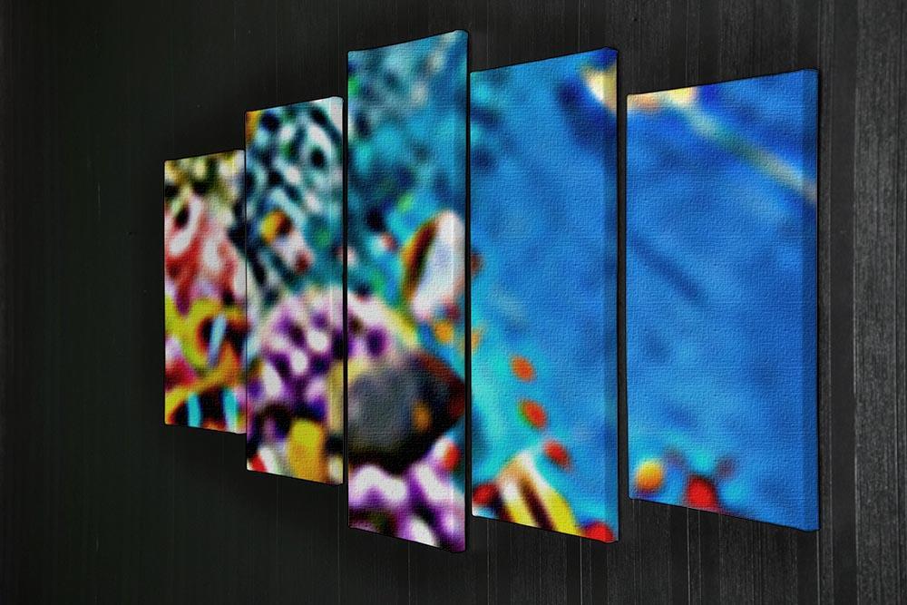 World with corals and tropical fish 5 Split Panel Canvas  - Canvas Art Rocks - 2