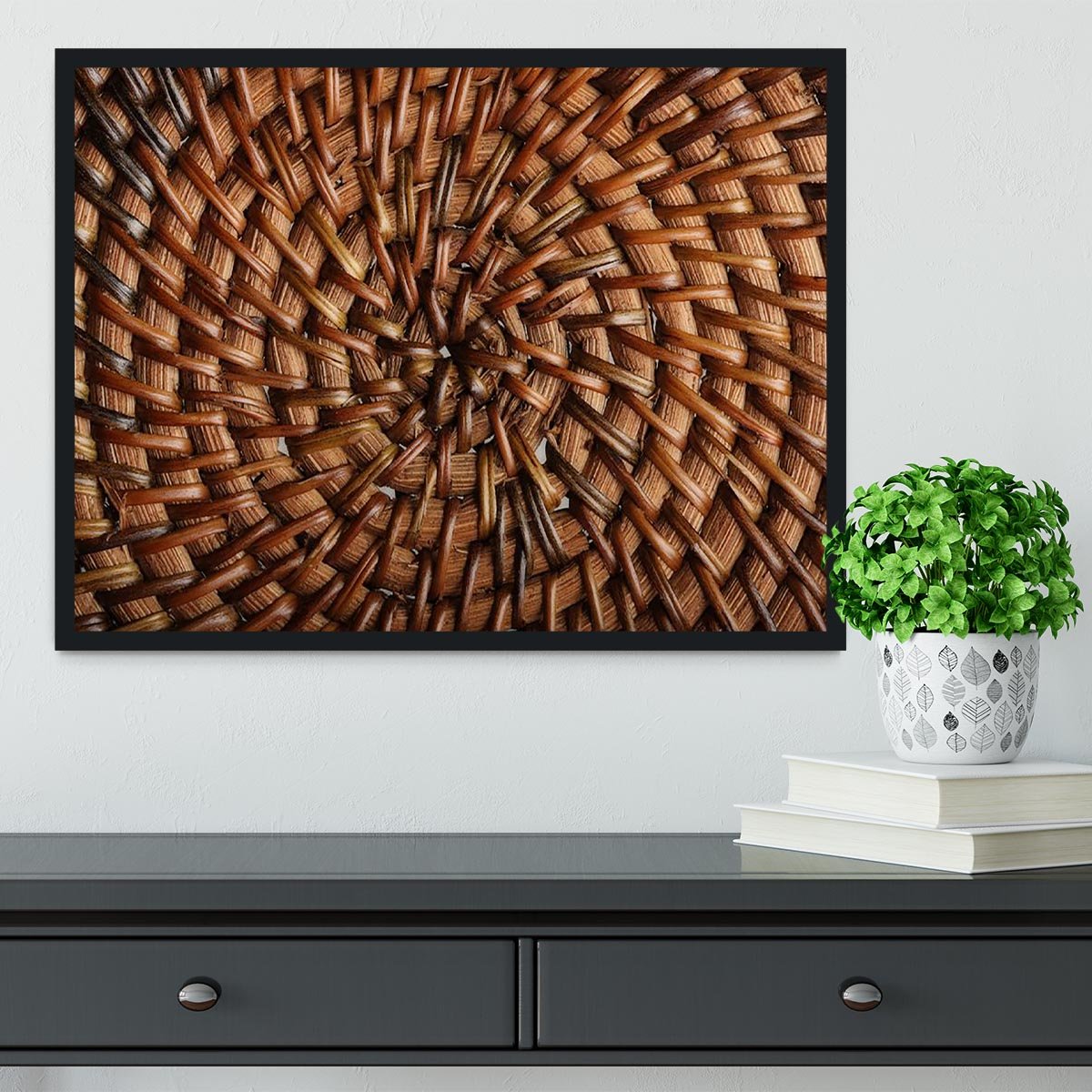 Woven wooden texture Framed Print - Canvas Art Rocks - 2