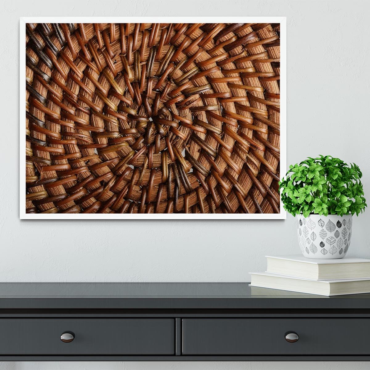Woven wooden texture Framed Print - Canvas Art Rocks -6