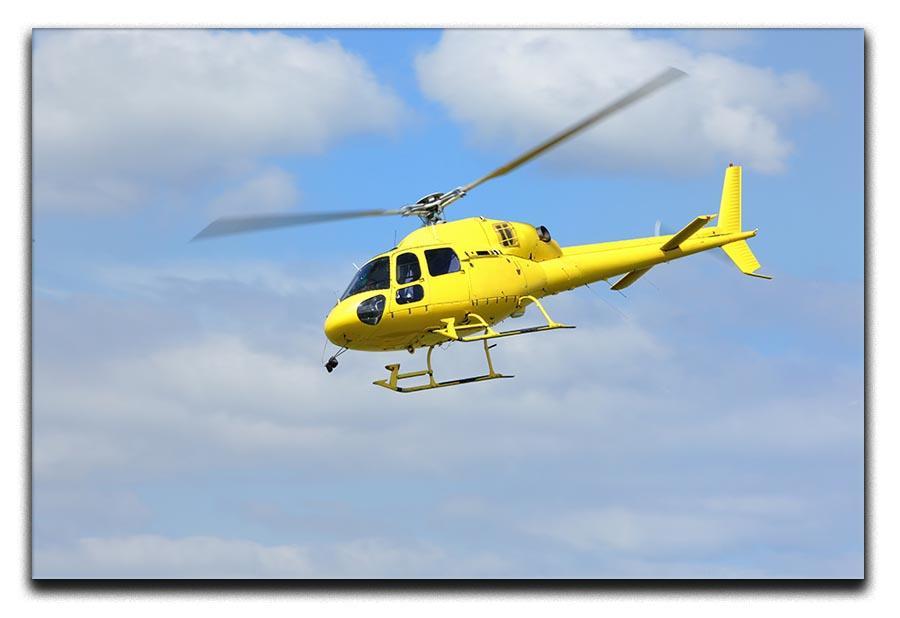 Yellow helicopter in the air Canvas Print or Poster  - Canvas Art Rocks - 1