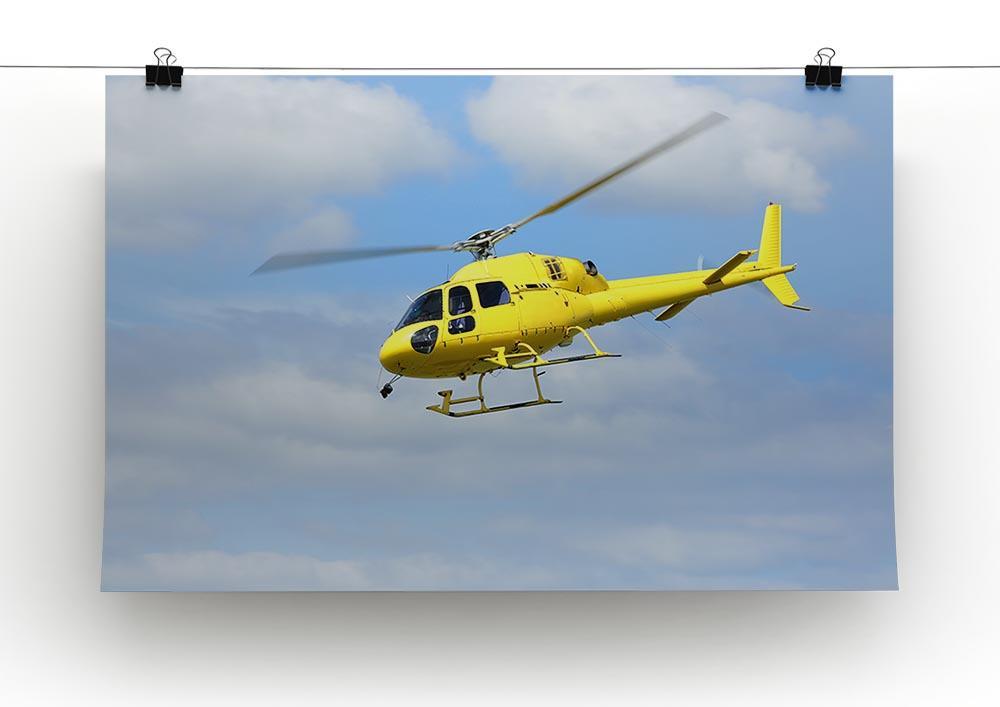 Yellow helicopter in the air Canvas Print or Poster - Canvas Art Rocks - 2