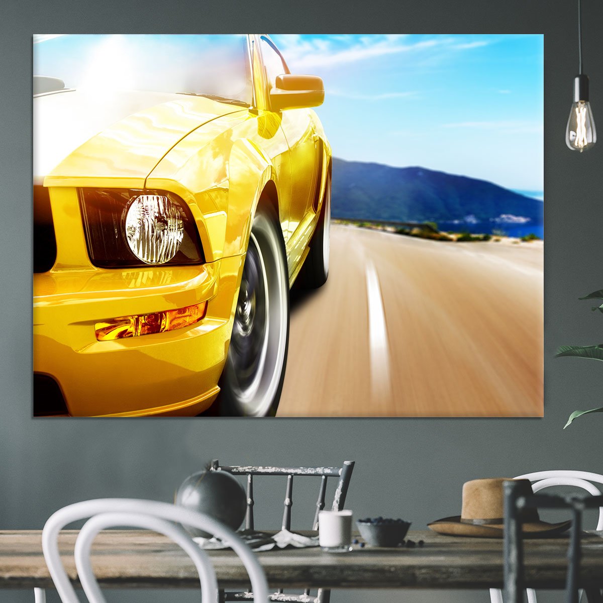 Yellow sport car Canvas Print or Poster