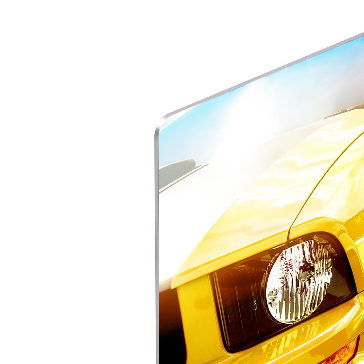 Yellow sport car HD Metal Print