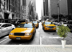 Yellow taxi in Black and White New York Wall Mural Wallpaper - Canvas Art Rocks - 4
