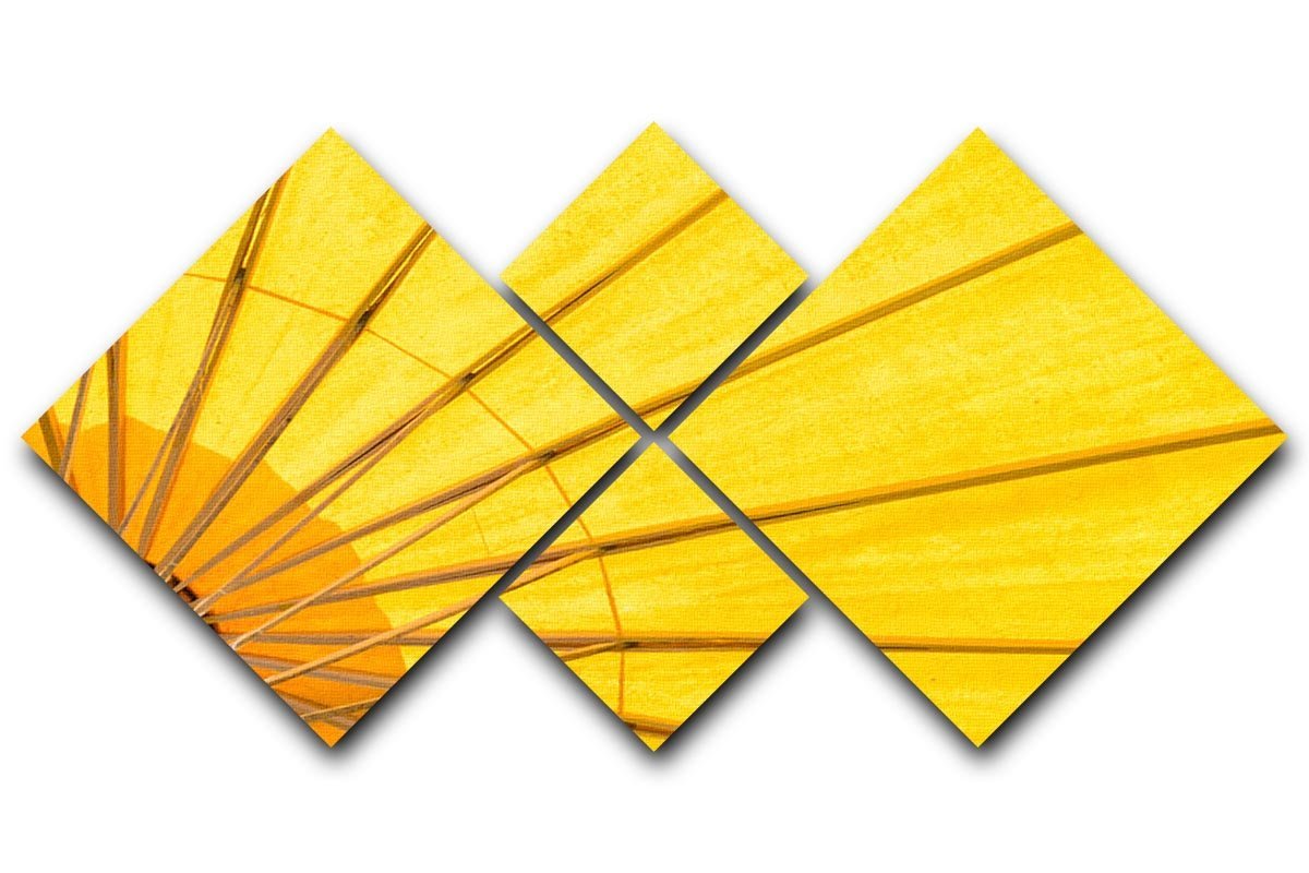 Yellow umbrella background 4 Square Multi Panel Canvas  - Canvas Art Rocks - 1
