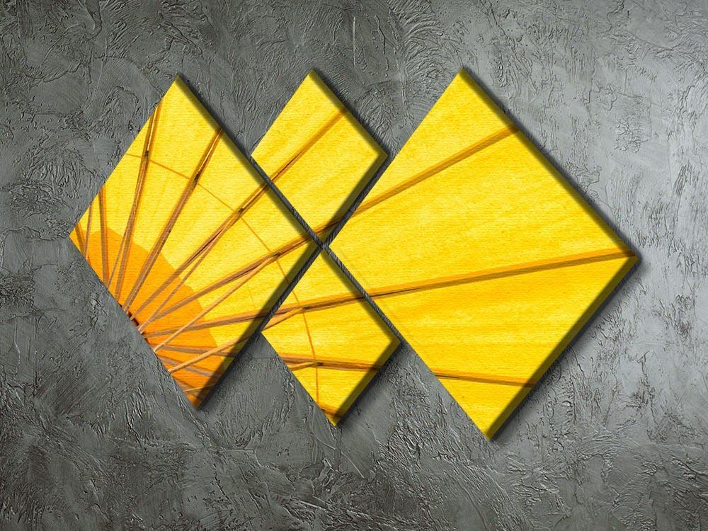 Yellow umbrella background 4 Square Multi Panel Canvas  - Canvas Art Rocks - 2