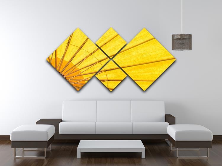 Yellow umbrella background 4 Square Multi Panel Canvas  - Canvas Art Rocks - 3