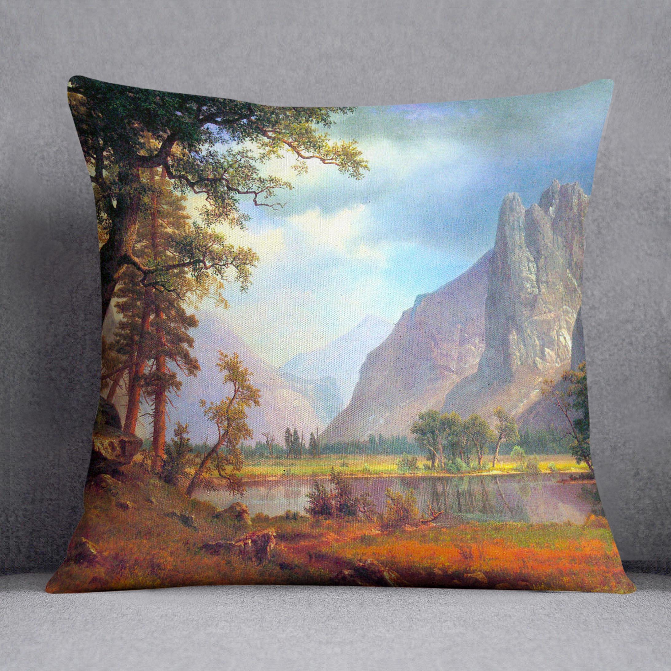 Yosemite Valley 2 by Bierstadt Cushion - Canvas Art Rocks - 1