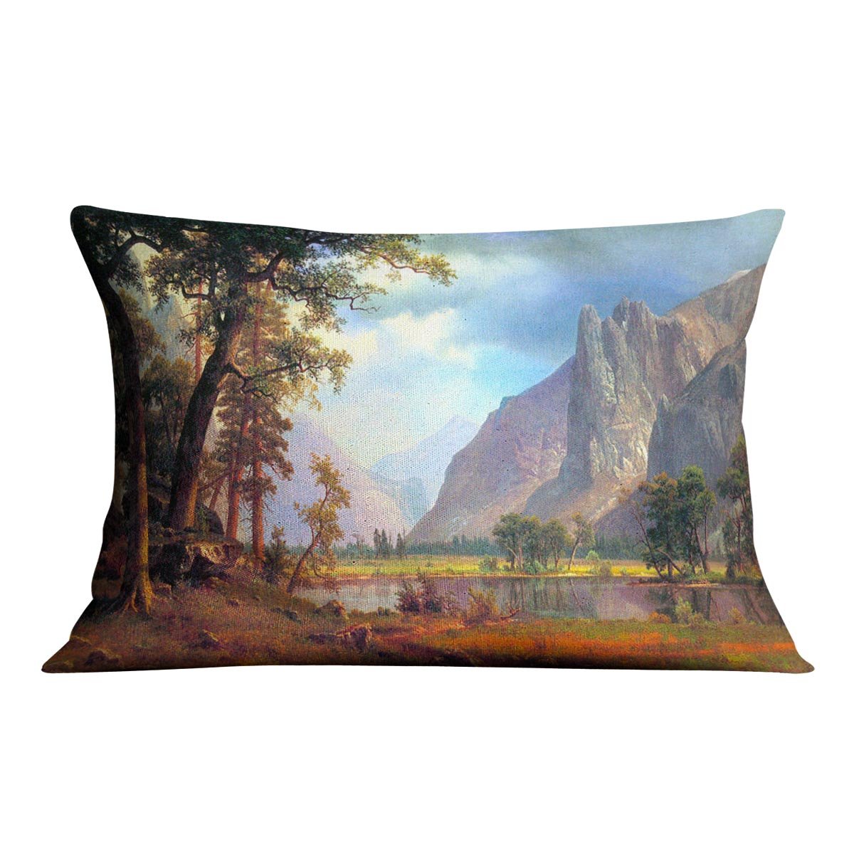 Yosemite Valley 2 by Bierstadt Cushion - Canvas Art Rocks - 4
