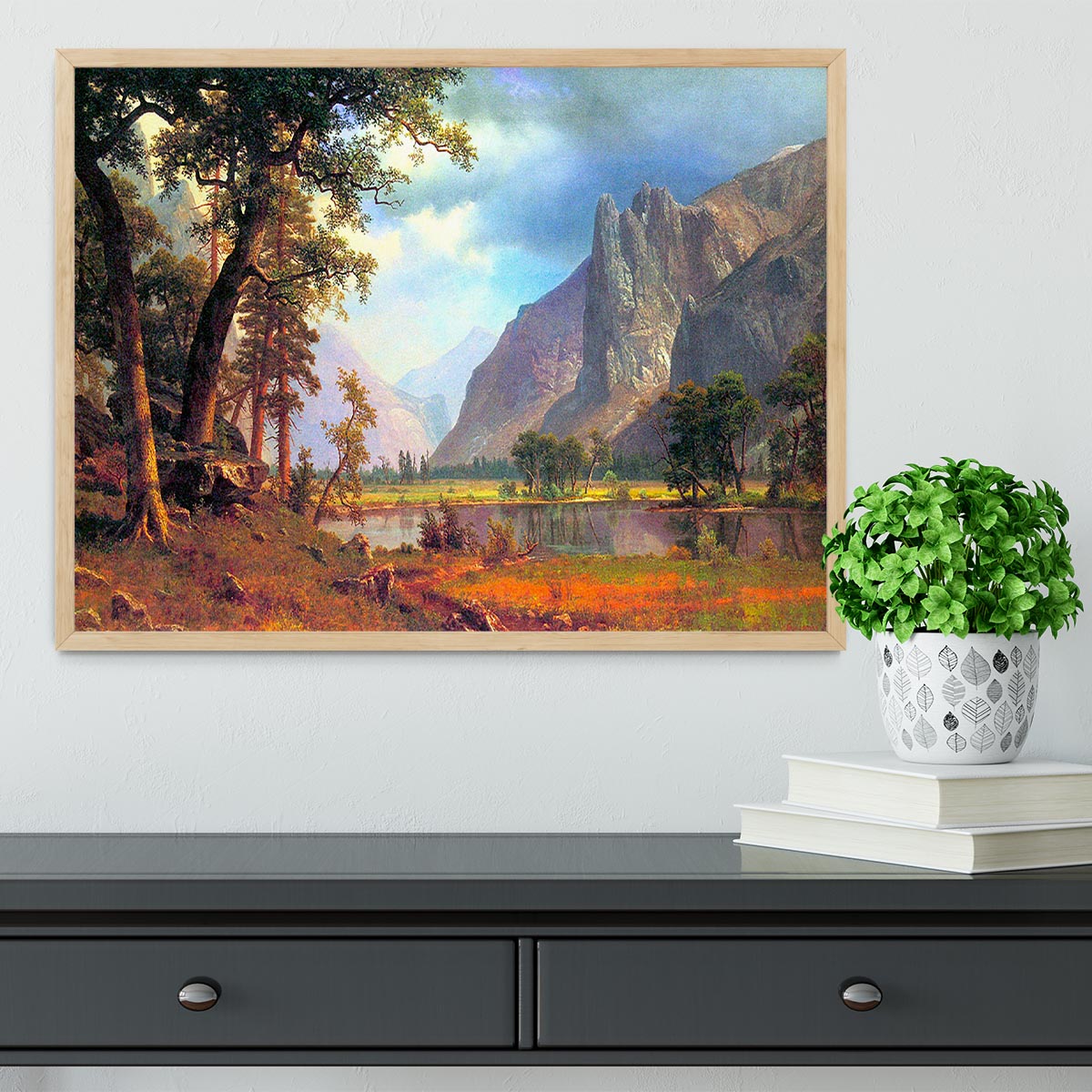 Yosemite Valley 2 by Bierstadt Framed Print - Canvas Art Rocks - 4