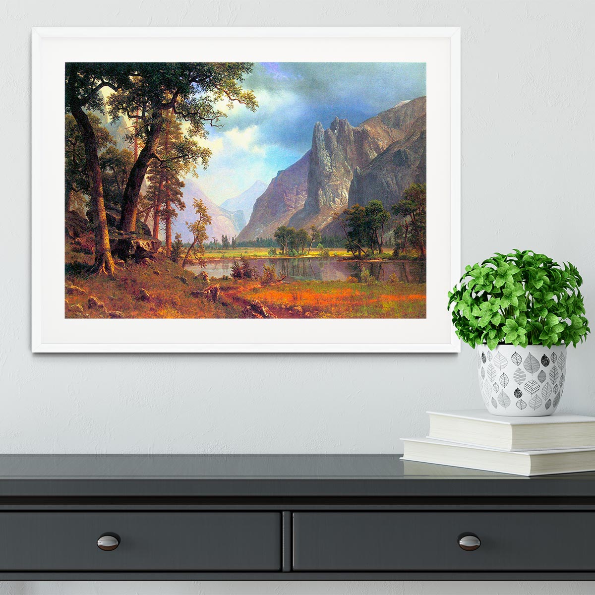 Yosemite Valley 2 by Bierstadt Framed Print - Canvas Art Rocks - 5