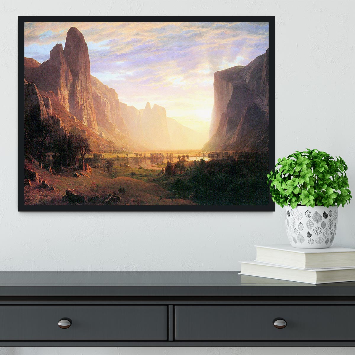 Yosemite Valley 3 by Bierstadt Framed Print - Canvas Art Rocks - 2