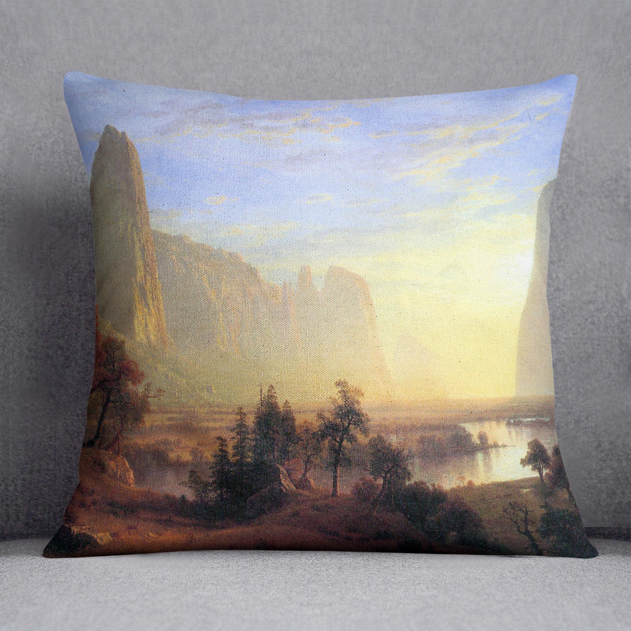 Yosemite Valley by Bierstadt Cushion - Canvas Art Rocks - 1