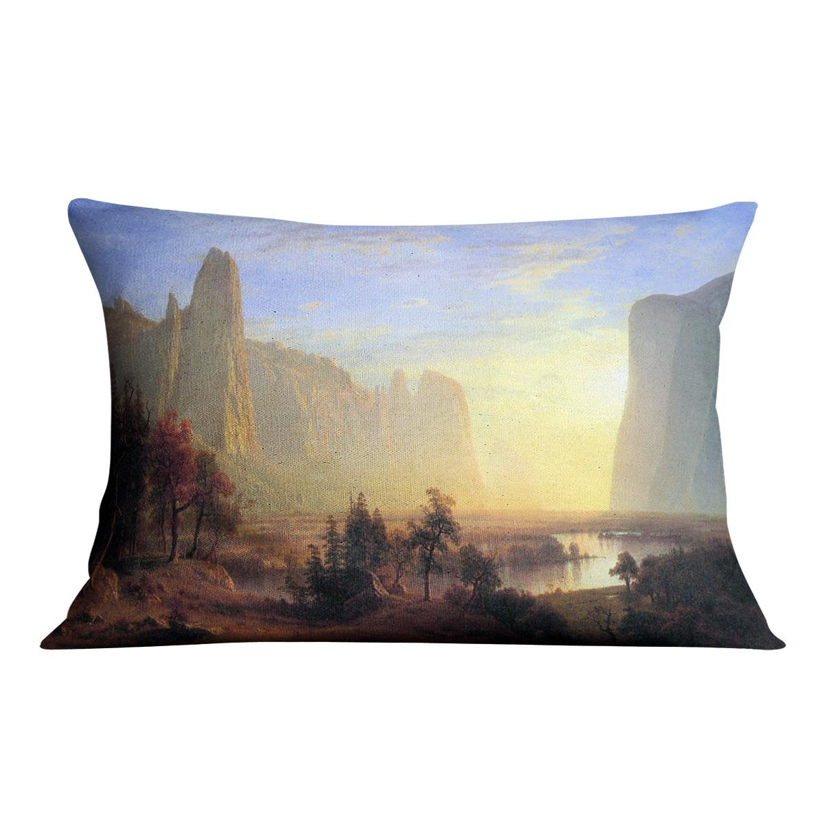 Yosemite Valley by Bierstadt Cushion - Canvas Art Rocks - 4