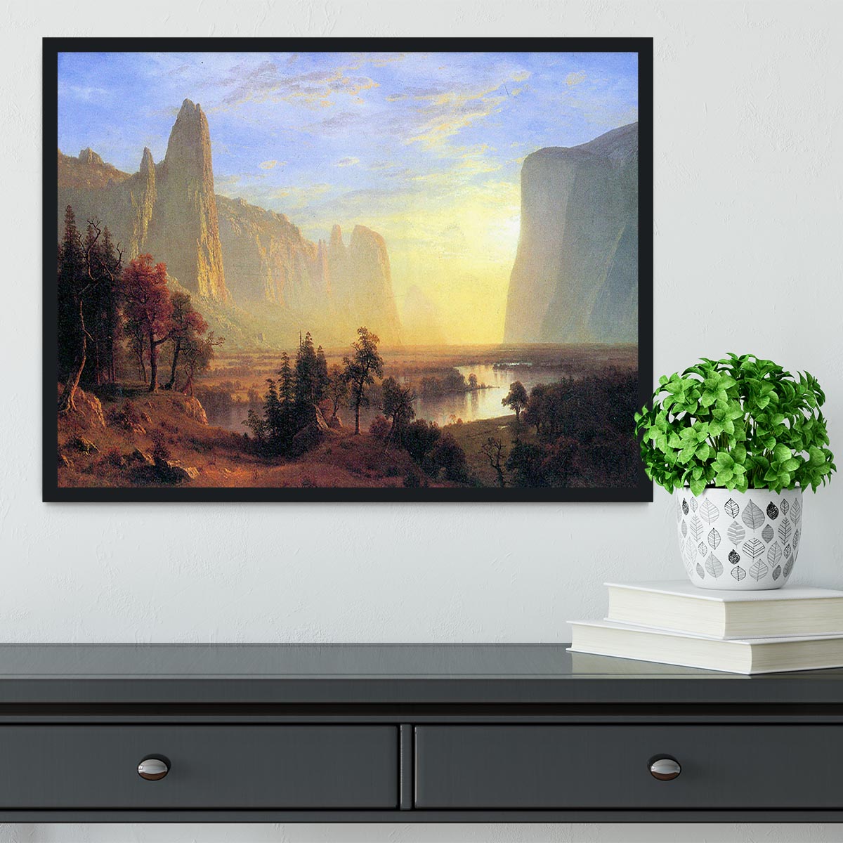 Yosemite Valley by Bierstadt Framed Print - Canvas Art Rocks - 2