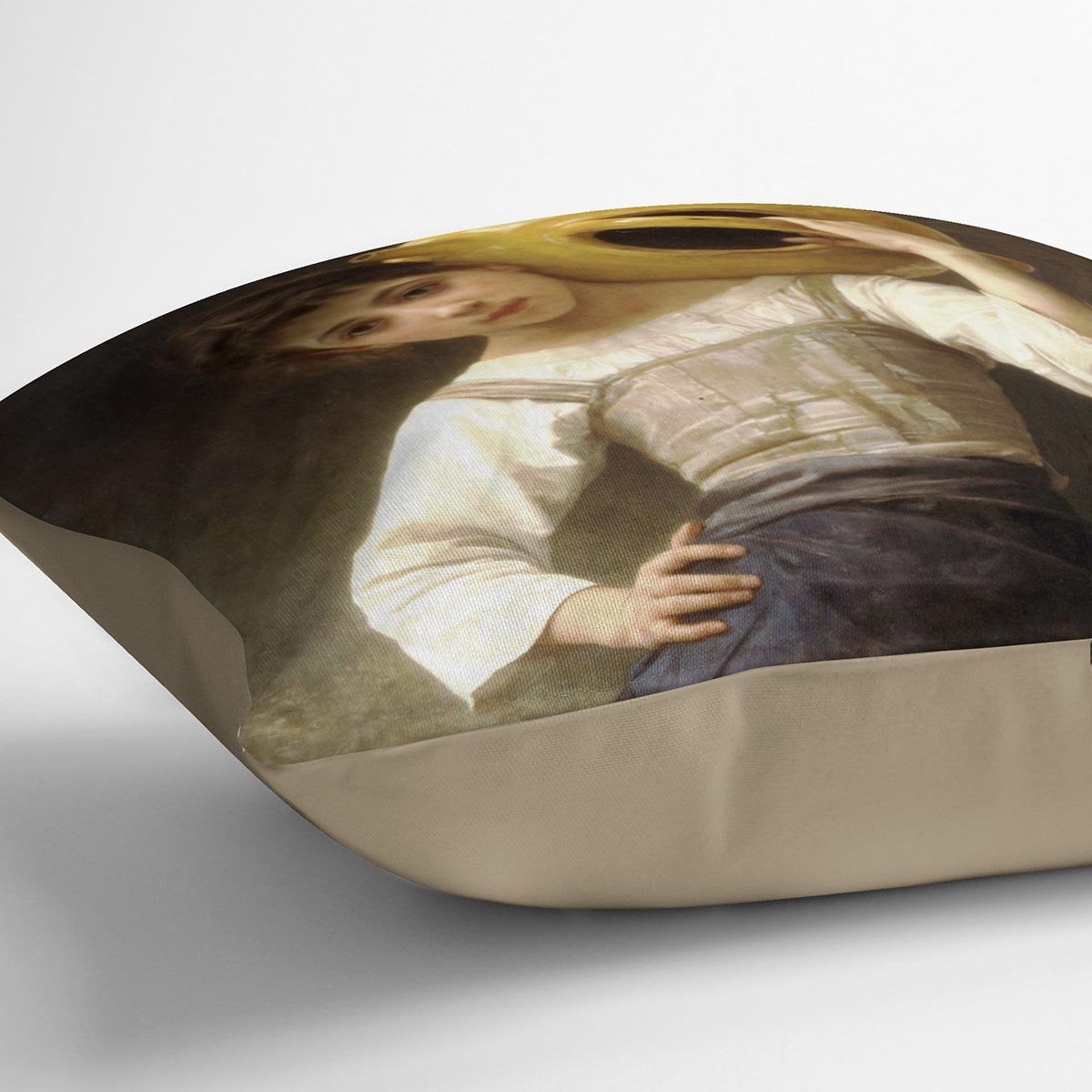 Young Girl Going to the Spring By Bouguereau Throw Pillow