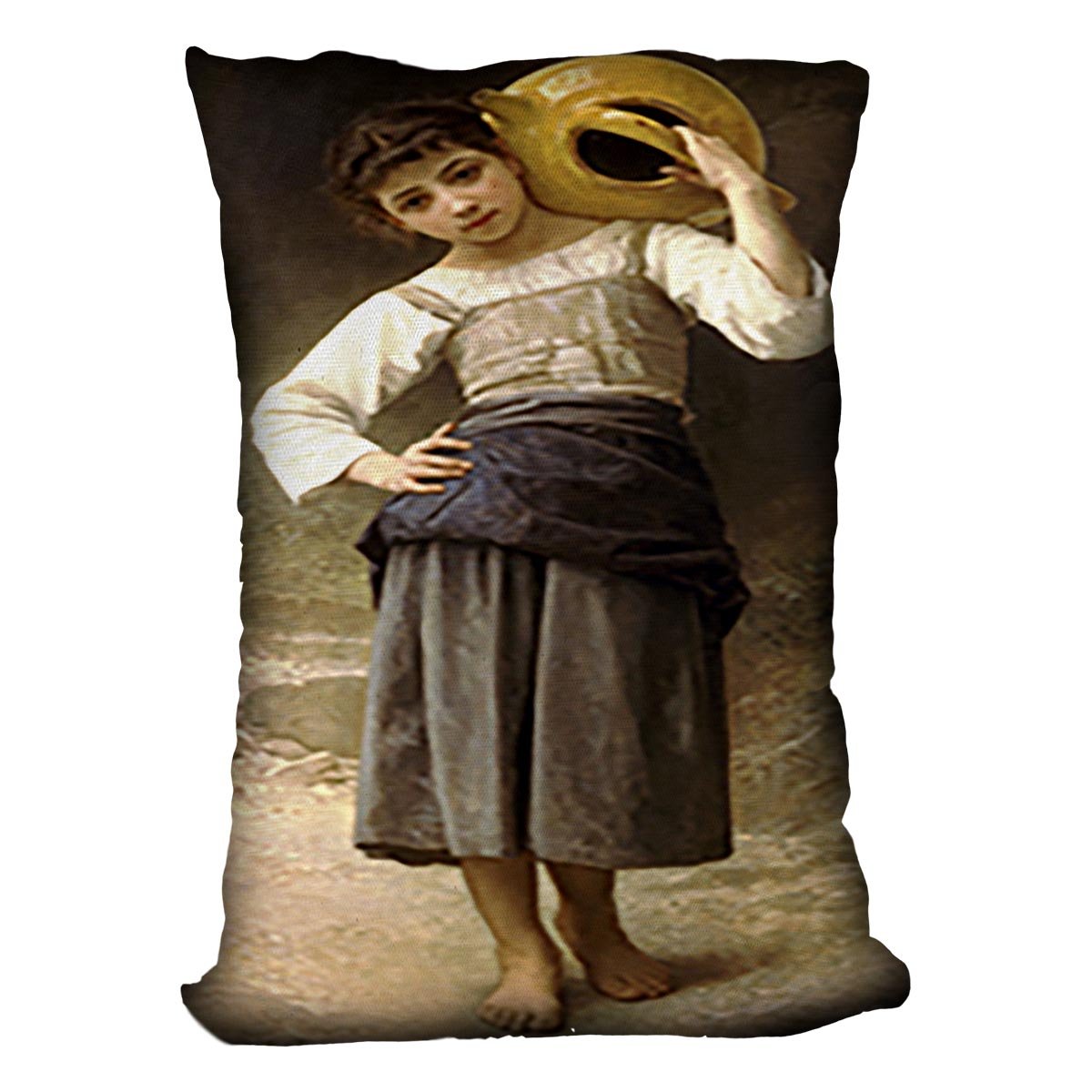 Young Girl Going to the Spring By Bouguereau Throw Pillow