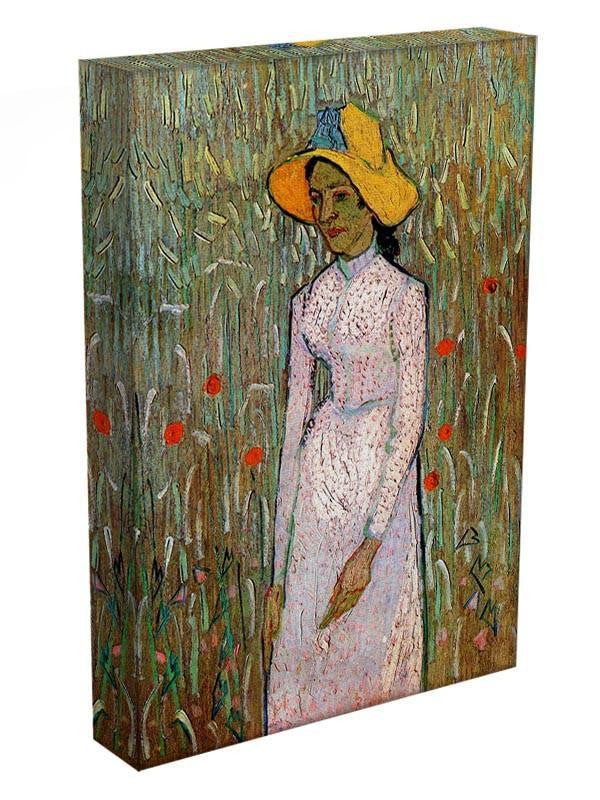 Young Girl Standing Against a Background of Wheat by Van Gogh Canvas Print & Poster - Canvas Art Rocks - 3