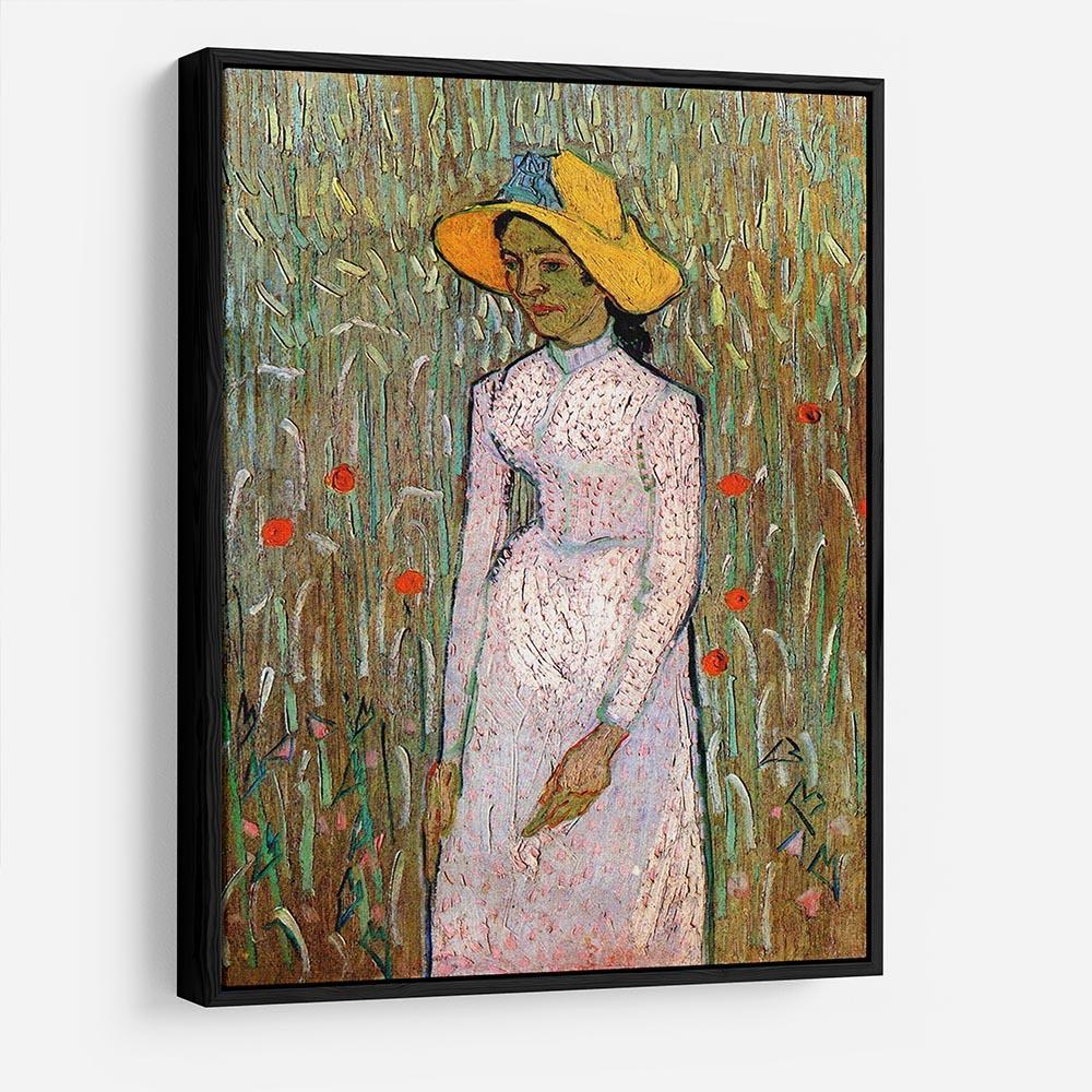 Young Girl Standing Against a Background of Wheat by Van Gogh HD Metal Print