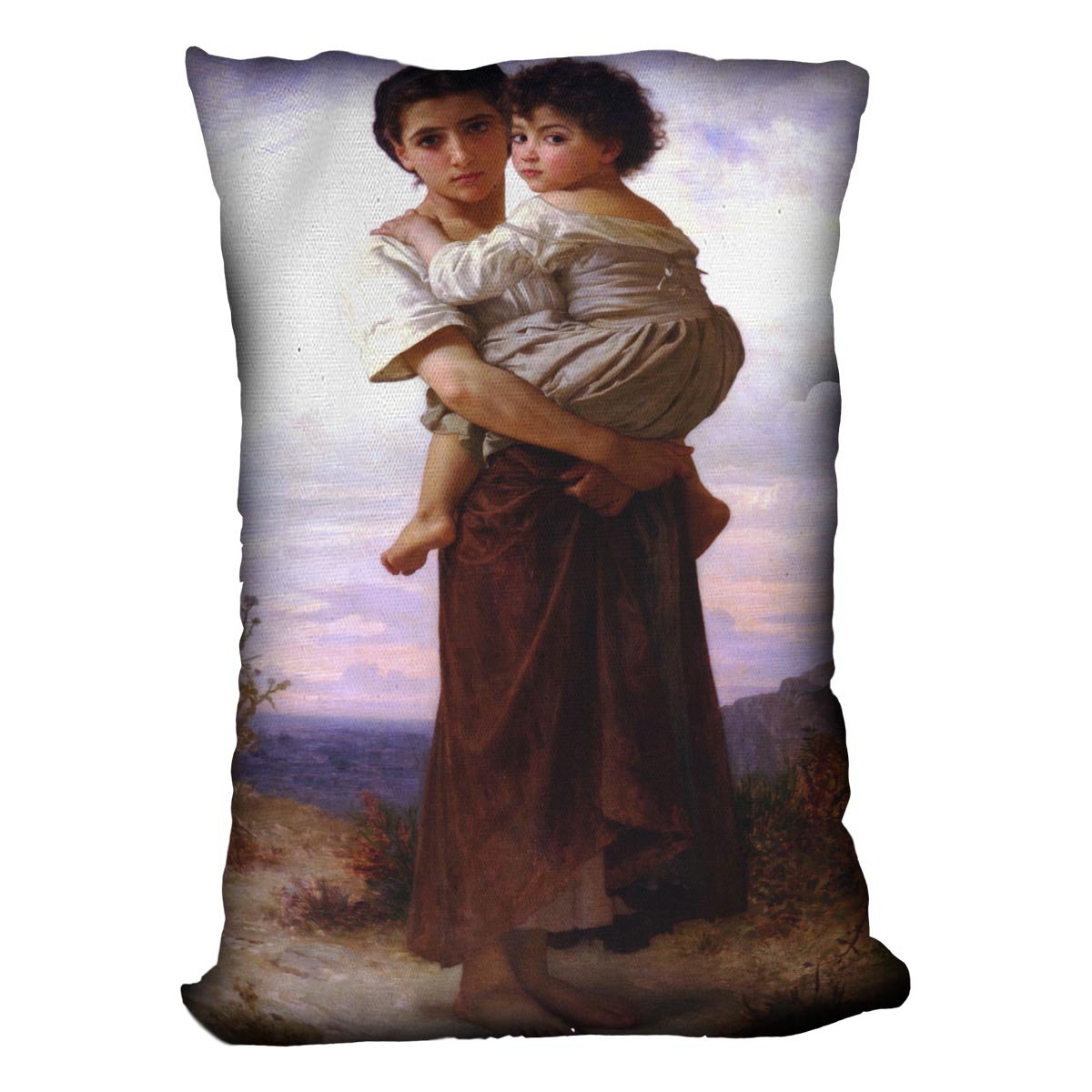Young Gypsies By Bouguereau Throw Pillow