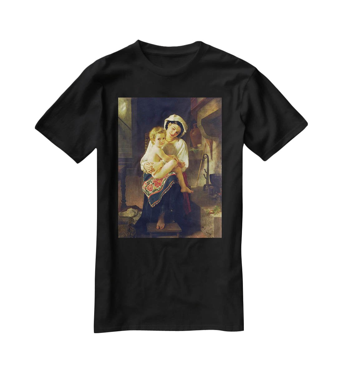 Young Mother Gazing At Her Child By Bouguereau T-Shirt - Canvas Art Rocks - 1