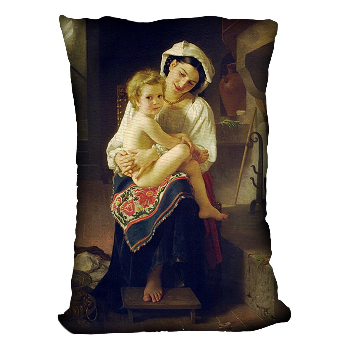 Young Mother Gazing At Her Child By Bouguereau Throw Pillow